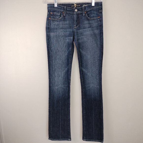 7 For All Mankind Straight Leg Low Rise Dark Wash Sz. 26 EUC - Picture 2 of 16